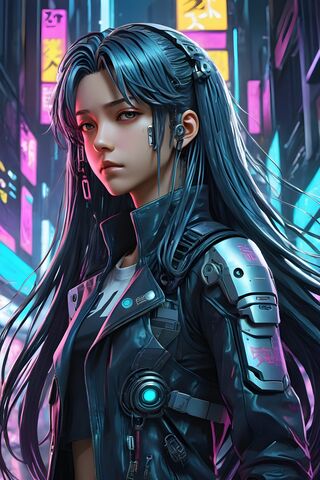 Cyberpunk Angel With Lo..