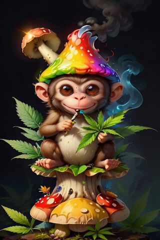Magical Mischief: The Colorful Monkey 🍄🌈