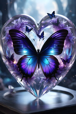 Crystal Heart & Butterfly's