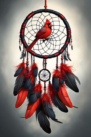 Cardinal Dream Catcher