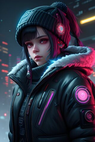 Cyberpunk Winter Girl