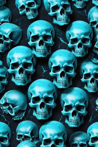 Vibrant Blue Skulls Pattern 💀💙