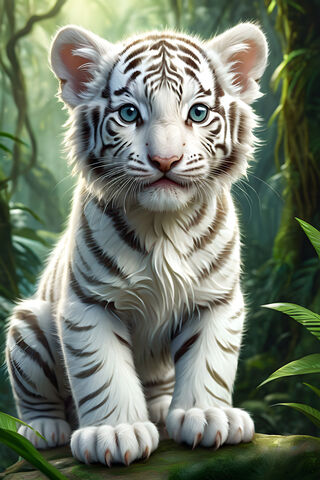 Cute White Tiger