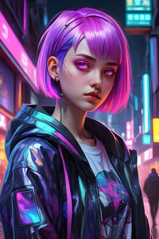 Cyberpunk Hacker Girl
