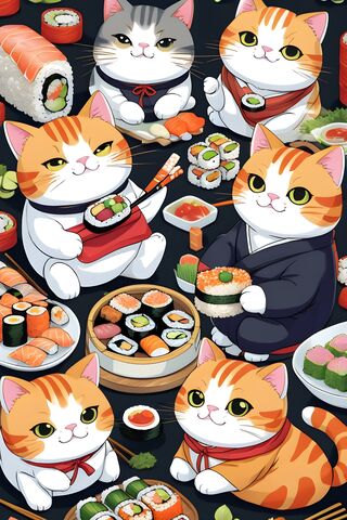 Sushi Cats Delight 🍣🐱