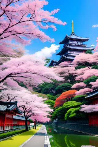 Serene Cherry Blossom Sanctuary 🌸🏯