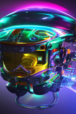 Neon Cyber Helmet 🌌✨