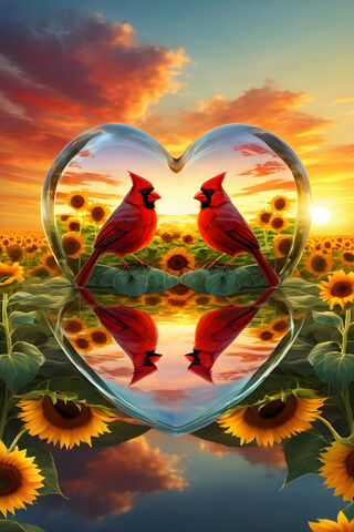 Cardinals Sunset Reflec..