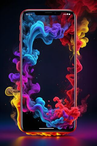 Color Smoke Cloud Background Frame Phone