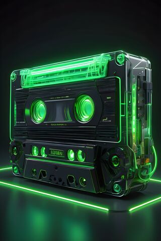 Casette Neon Green