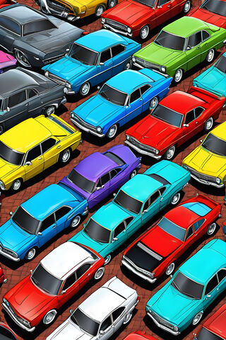 Colorful Car Parade 🚗🌈