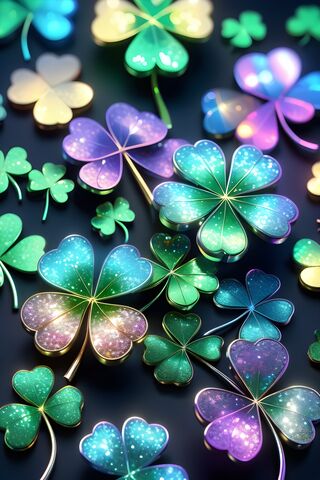 Colorful Four-Leaf Clov..