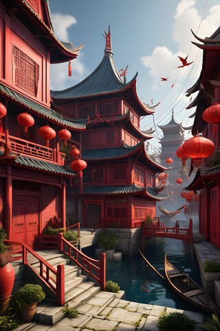 Tranquil Red Lantern Vi..