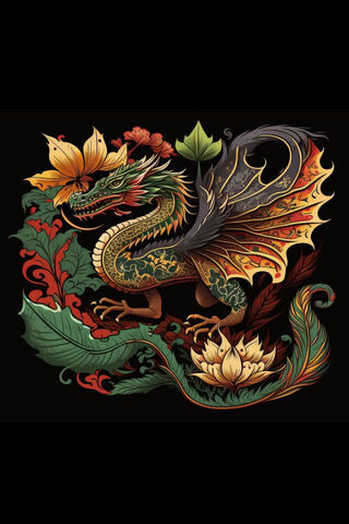 Majestic Dragon Art 🐉🌺