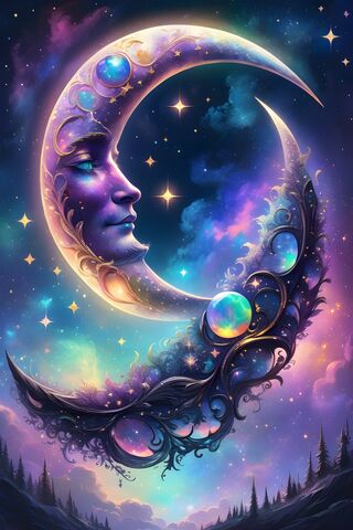 Dark Rainbow Crescent Moon