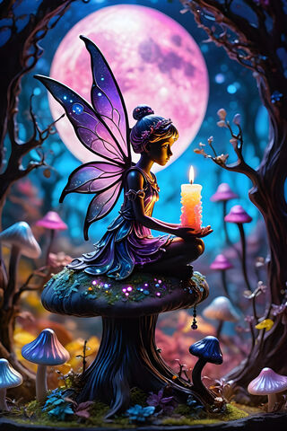 Dark Silhouette Of Fairy Butterfly