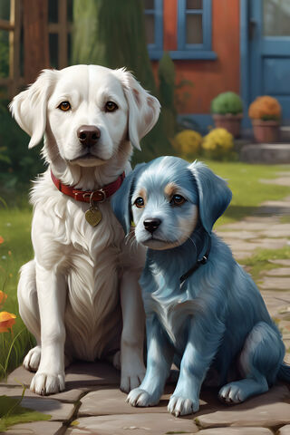 Adorable Pups in the Garden 🐶🌼
