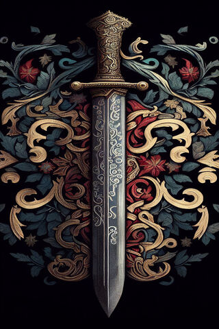 Elegant Sword with Floral Design 🌸⚔️