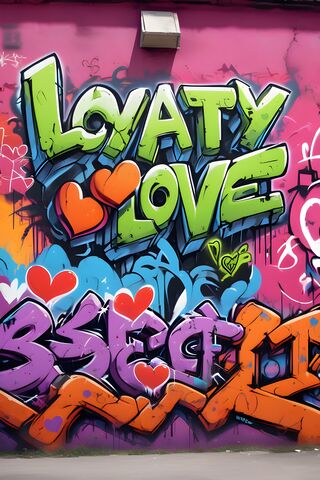 Vibrant Graffiti of Lov..