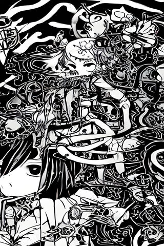 Chaotic Black and White Fantasy 🎨🖤