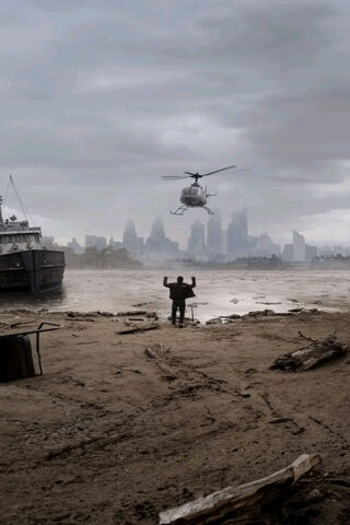 Desolate Cityscape: A Soldier's Vigil' 🌆🚁