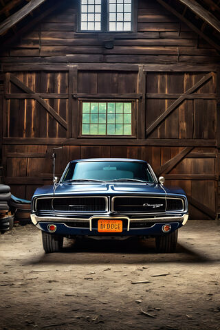 Dodge Chager In Barn
