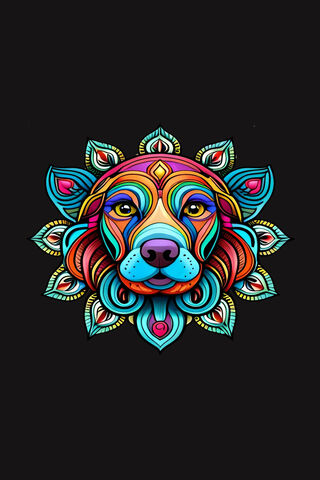 Vibrant Canine Mandala ..