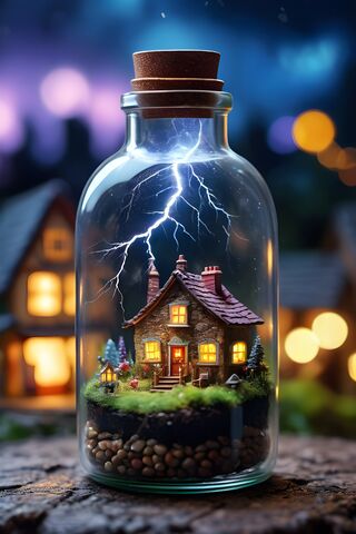 Enchanted Bottle House 🌩️🏡✨