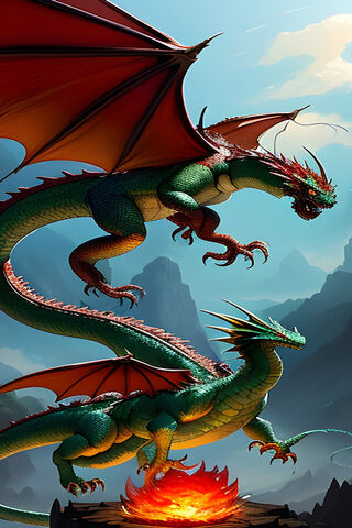 Majestic Dragons in Flight 🐉🔥