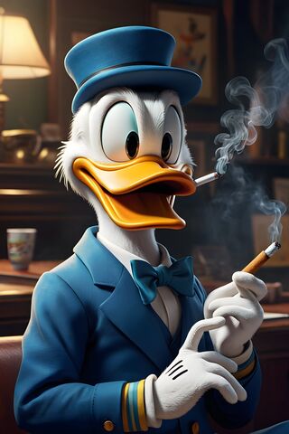 Donald Duck Smoking A Cigarette