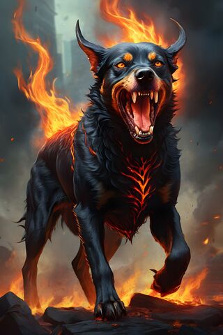 Fiery Guardian of the Underworld 🔥🐾