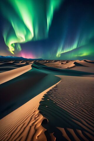 Desert, Aurora Borealis