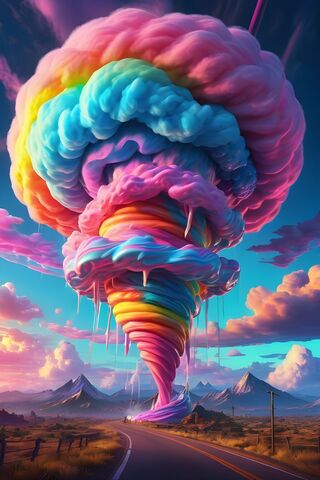 Dripping Cotton Candy Tornado Mountains