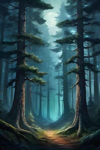 Dark Fantasy Pine Forest