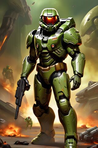 DOOM GUY FUSED WITH MASTERCHIEF