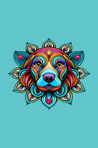 Vibrant Canine Mandala 🌈🐶