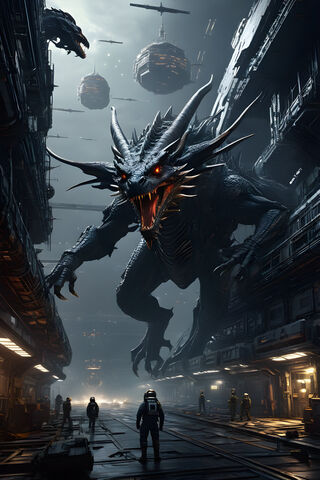 Dragon Attack On Space Station
