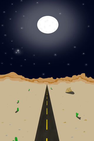 Moonlit Desert Road 🌙🏜️