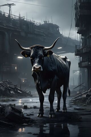 Urban Cow in a Dystopia..
