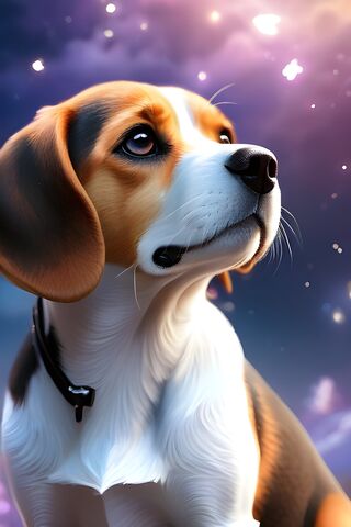 Dreamy Beagle in a Starry Sky 🌌🐶
