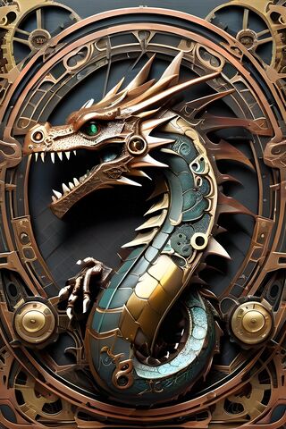 The Steampunk Guardian: A Dragon's Embrace' 🐉⚙️