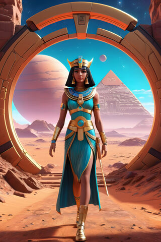 Egyptian Queen Cleopatra Exiting RED PLANET Mars StarGate1
