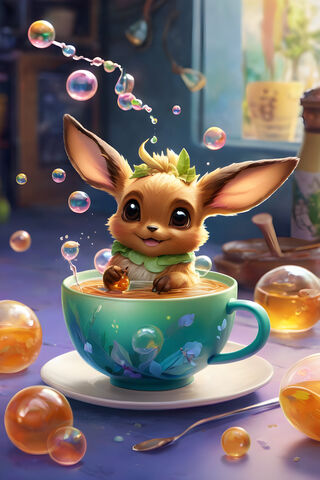 Eevee Drink Bubbel Tea