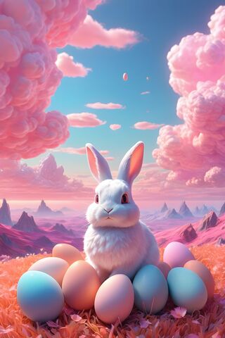 Easter Bunny Pastel Backround