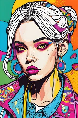 Vibrant Pop Art Portrai..