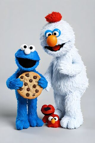 Elmo and Cookie Monster White