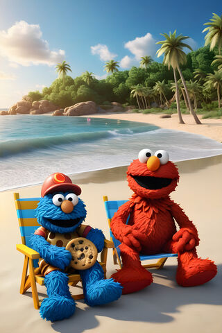 Elmo and Cookie Monster