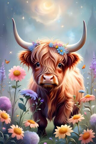 Flowery Fluffy Cow