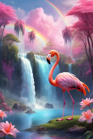 Flamingo and Rainbows