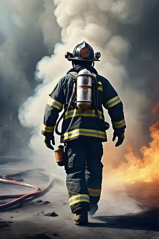 Brave Firefighter in Action 🚒🔥